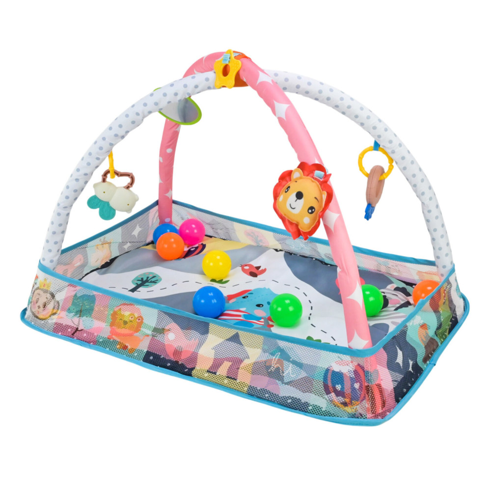 Развивающий коврик Happy Ball Pit - с дугами, погремушками и шариками (918-8023)