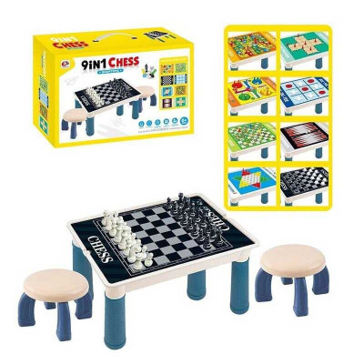 Игровой столик 9 в 1 со стульчиками - 9 настольных игр, магнитное поле (S 5513) Игровой столик 9 в 1 со стульчиками - 9 настольных игр, магнитное поле (S 5513)