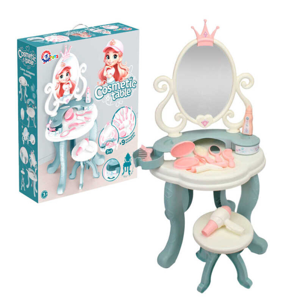 Technok Toys Косметичний столик з табуретом і шухлядами - дзеркало та аксесуари (1638)