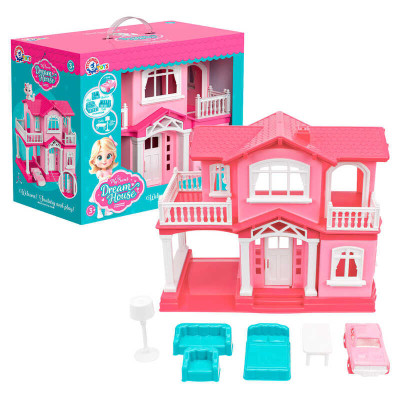 Technok Toys Будиночок - двоповерховий, з меблями та машинкою (3304) Technok Toys Будиночок - двоповерховий, з меблями та машинкою (3304)