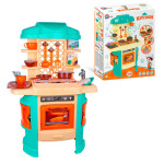 Technok Toys Інтерактивна кухня - підсвічування, звук і ефект пари, 29 аксесуарів • Бірюзова (5637)