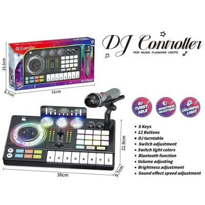 Музична установка DJ-контролер - мікрофон, Bluetooth та підсвічування (208)