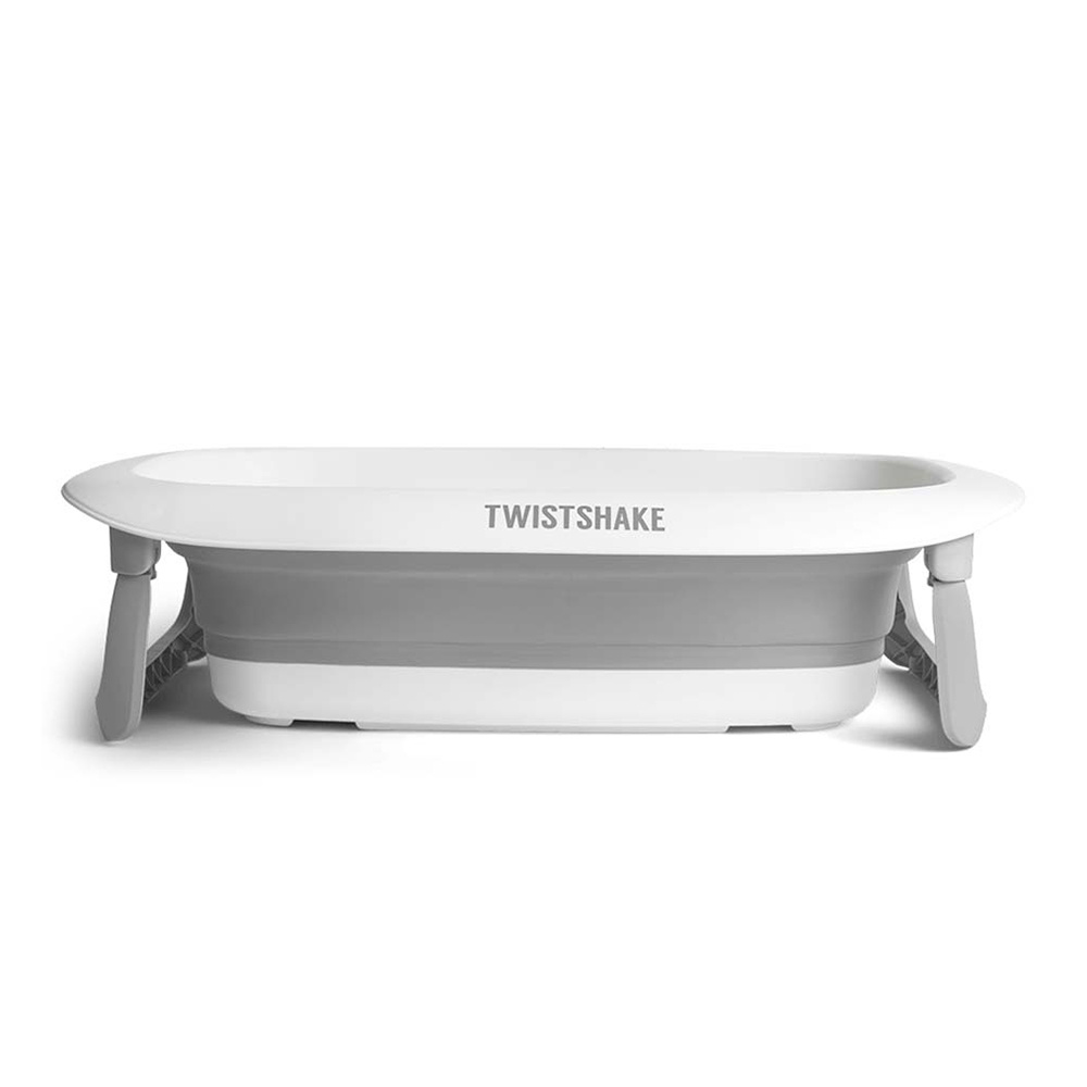 Twistshake Baby Bathtub - раскладная ванночка с вкладышем для купания • Pastel Grey