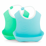 Twistshake Infant Bibs 4+ міс. - слинявчики з кишенею, 2 шт. • Pastel Blue Green