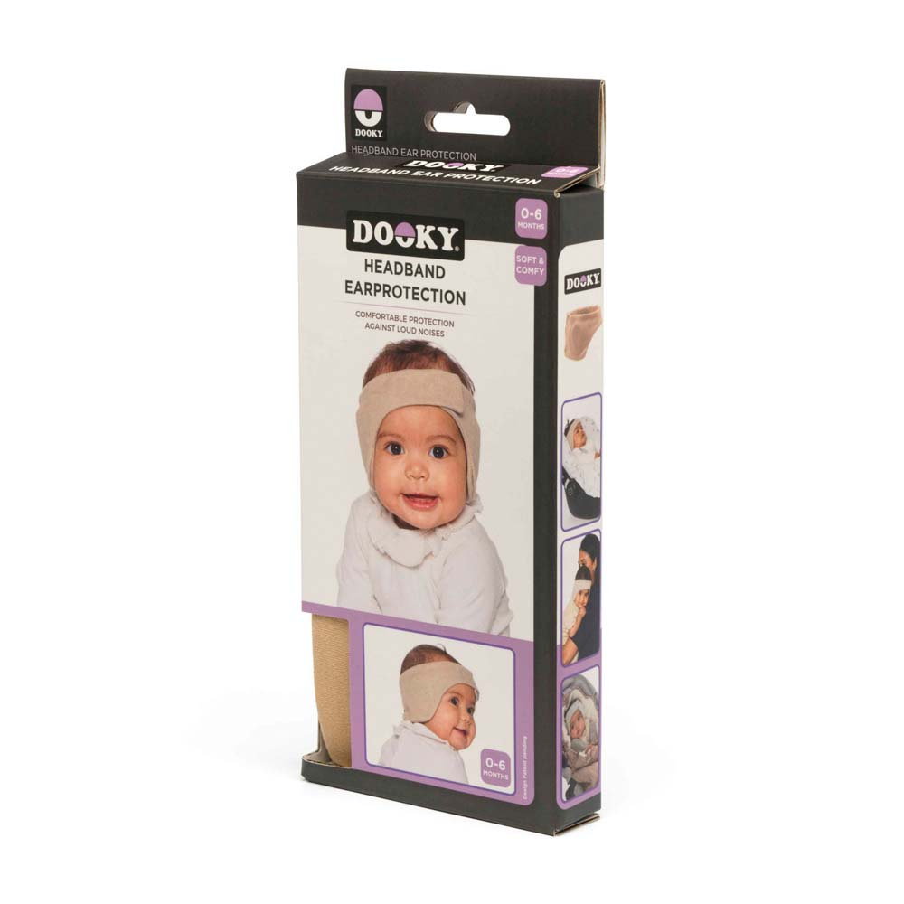 Dooky Headband Baby Ear Protection 0-6 мес. - повязка-наушники для защиты слуха младенцев • Beige