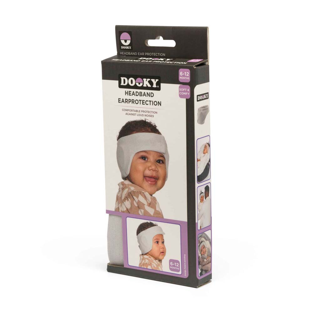 Dooky Headband Baby Ear Protection 6-12 мес. - повязка-наушники для защиты слуха младенцев • Grey