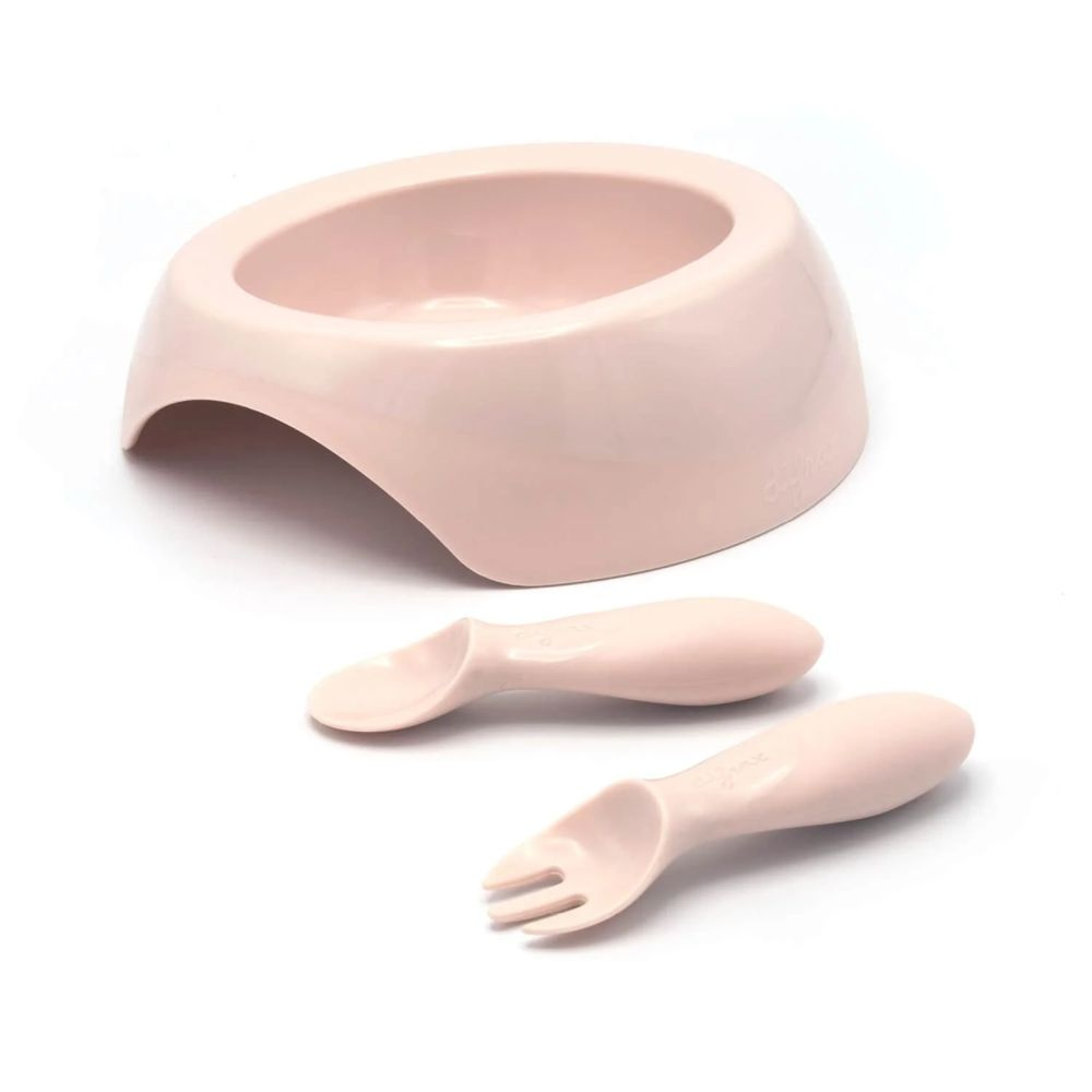 Difrax Toddler Bowl and Cutlery - набір для годування: миска, виделка й ложка • Blossom