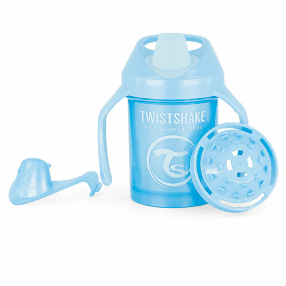 Twistshake Mini Cup - поїльник-непроливайка 230 мл з ручками та силіконовим носиком • Pearl Blue