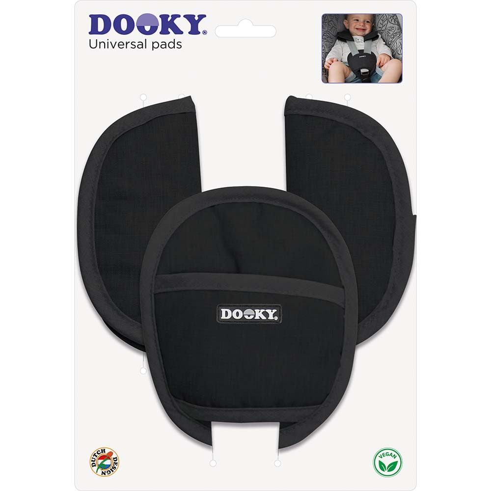 Dooky Universal Pads - накладки на ремни автокресла группы 0+, 3 шт. • Black