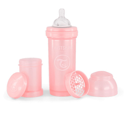Twistshake Anti-Colic 260 мл - антиколікова пляшечка для годування • Pearl Pink
