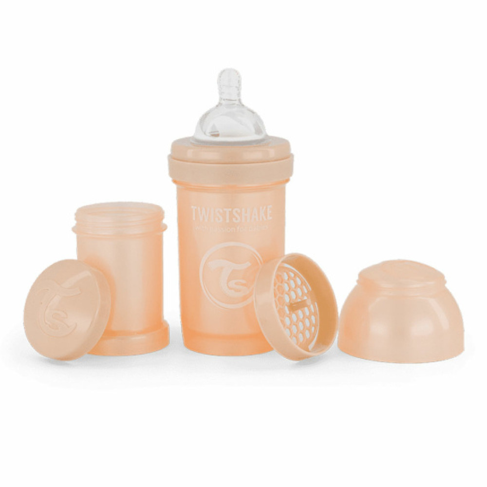 Twistshake Anti-Colic 180 мл - антиколікова пляшечка для годування • Pearl Champagne