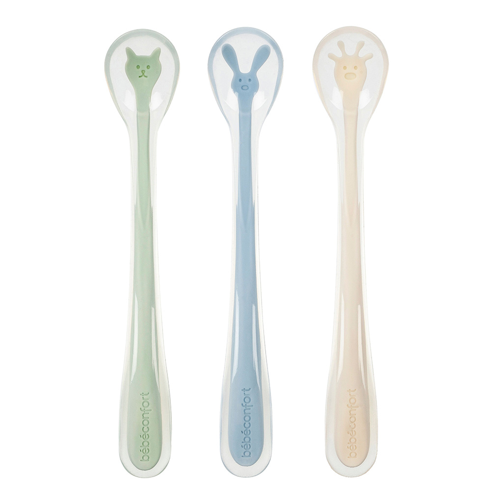 Bebe Confort Soft Silicone Spoons 3 шт. 4+ міс. - м'які силіконові ложечки для годування