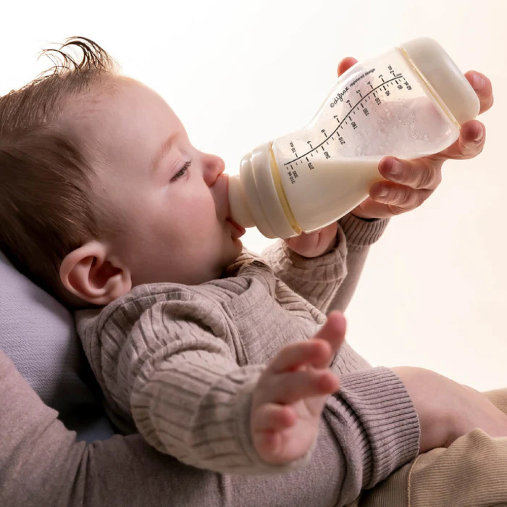 Difrax S-bottle Wide 310 мл - антиколікова пляшечка з силіконовою соскою • Popcorn