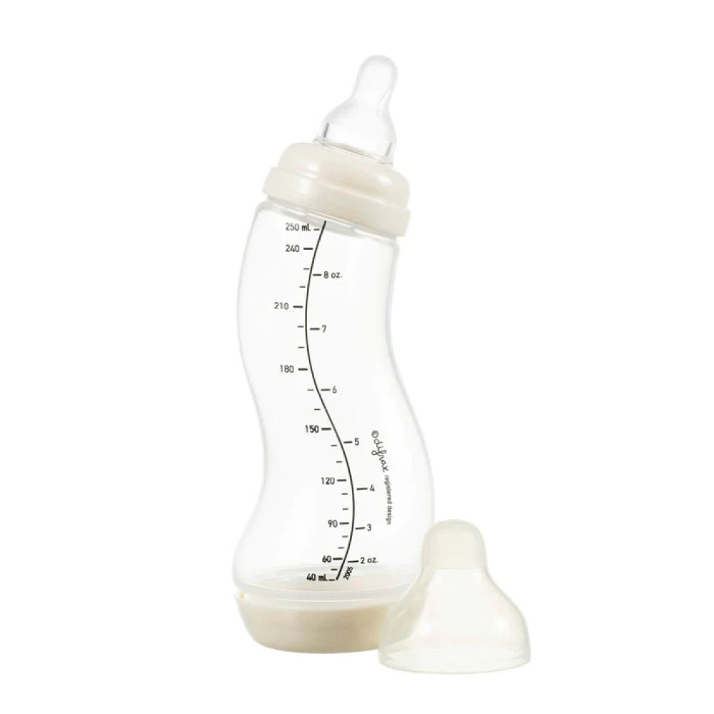 Difrax S-bottle Natural 250 мл - антиколікова S-подібна пляшечка для годування • Popcorn