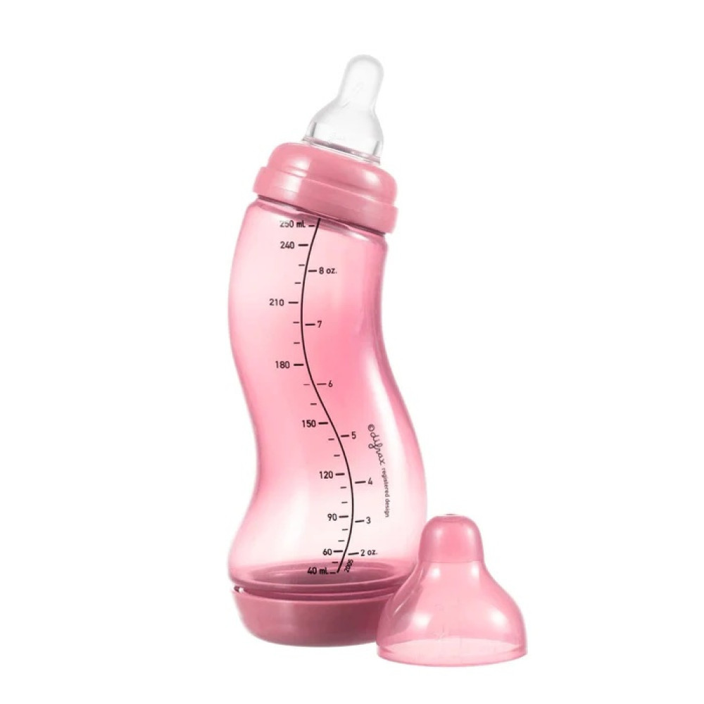 Difrax S-bottle Natural Trend 250 мл - антиколікова S-подібна пляшечка для годування • Raspberry