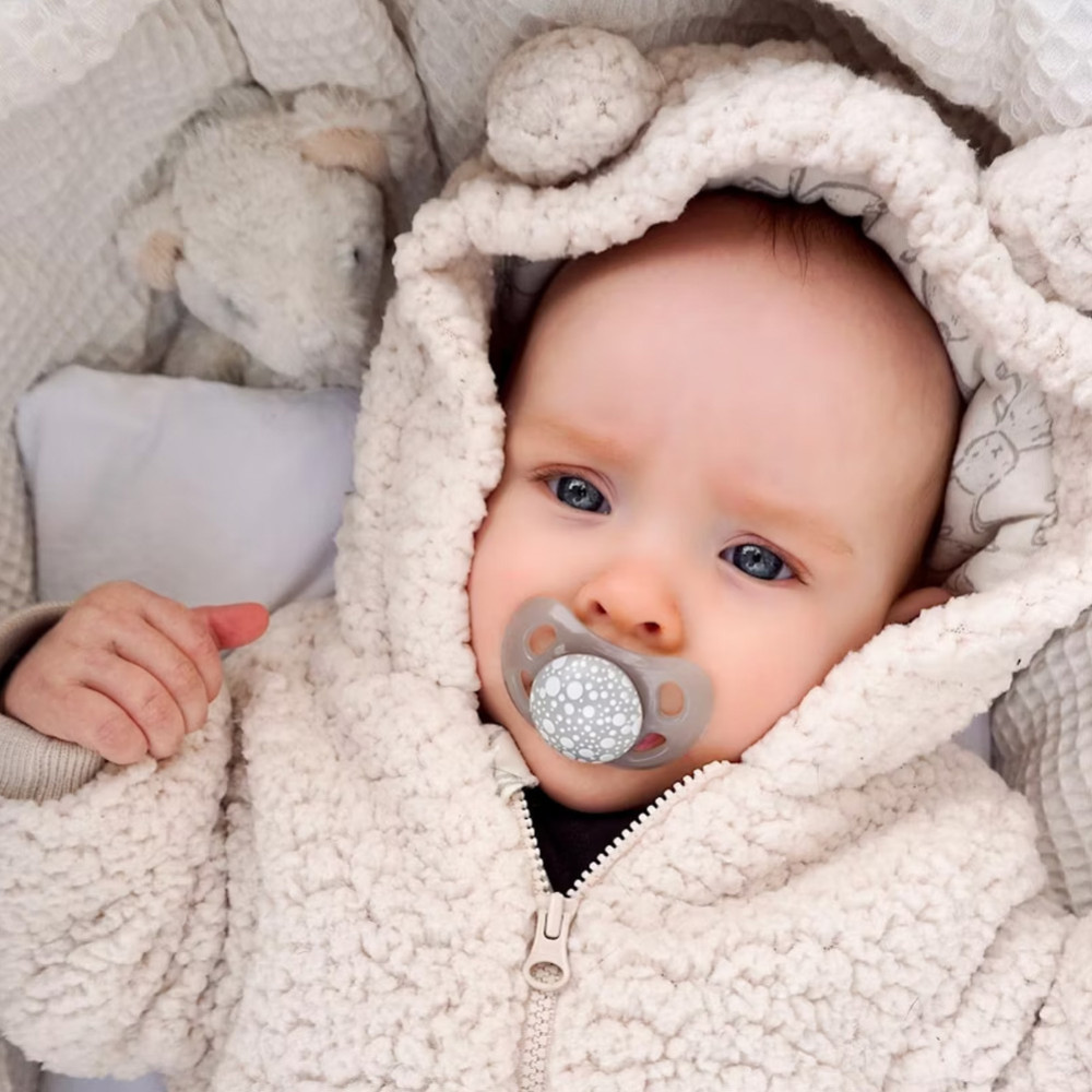 Twistshake Pacifier 0-6 міс. - силіконова ортодонтична пустушка, 2 шт. • Pastel Grey White