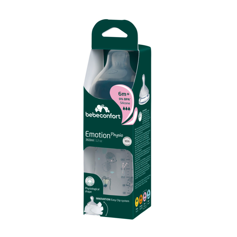 Bebe Confort Emotion Physio 360 мл - пляшечка для годування • Dark Blue Urban Garden