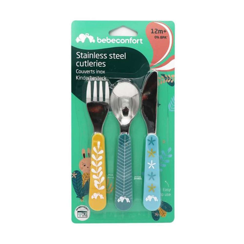 Bebe Confort Little Buddies Cutlery 3 шт. - набір металевих столових приборів: вилка, ложка і ніж
