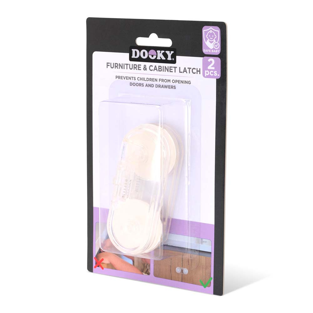 Dooky Furniture & Cabinet Latch - прозрачный блокиратор для стеклянных и легких дверец мебели, 2 шт.