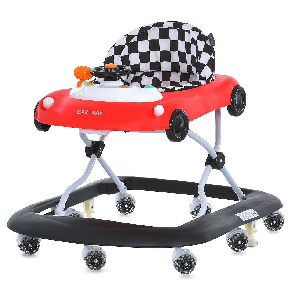 El Camino CAR WAY ME 1216 - ходунки з кермом і музичною ігровою панеллю • Red-Black