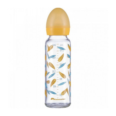 Bebe Confort Standard Neck Glass 240 мл - скляна пляшечка з силіконовою соскою • Little Buddies
