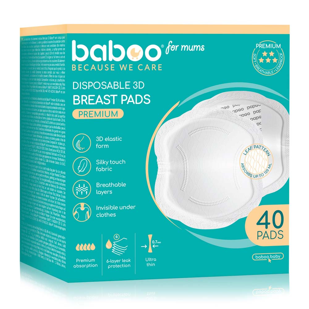 Baboo Premium 3D 40 шт. - одноразові вкладки для бюстгальтера у період лактації