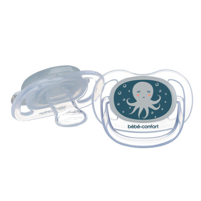 Bebe Confort Physio Air Phospho 0-6 міс. - силіконові пустушки, 2 шт., світяться в темряві
