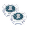 Bebe Confort Physio Air Phospho 0-6 міс. - силіконові пустушки, 2 шт., світяться в темряві