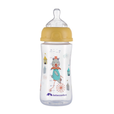 Bebe Confort Emotion PP 270 мл - пластикова пляшечка з силіконовою соскою • Yellow