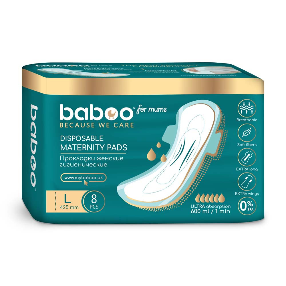 Baboo for mums L 8 шт. - одноразові післяпологові гігієнічні прокладки