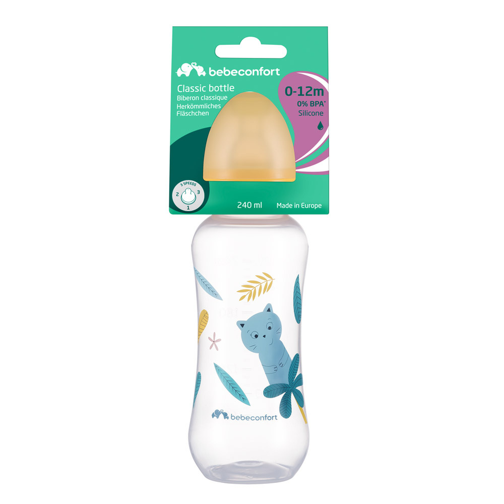 Bebe Confort Classic Bottle PP 240 мл - пластикова пляшечка з силіконовою соскою • Little Buddies