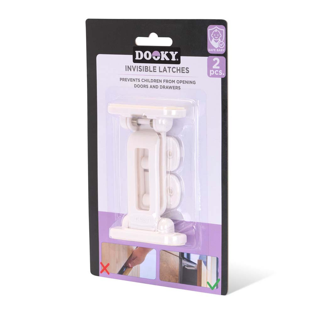 Dooky Invisible Latches - белые блокираторы для кухонных шкафов, тумб и ящиков, 2 шт. • White Dooky Invisible Latches - белые блокираторы для кухонных шкафов, тумб и ящиков, 2 шт. • White