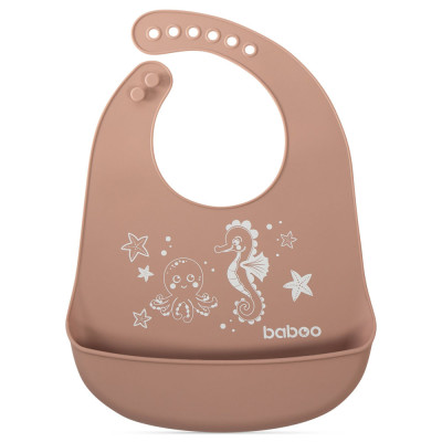 Baboo Sea Life 4+ міс. - силіконовий нагрудник з кишенею