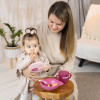 Baboo Мисочка з кришкою та ложечкою - для годування від 6 міс. • Рожевий