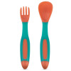 Baboo Flexible Spoon & Fork Set - набір ложки та виделки з гнучкими ручками для малюків від 6 міс. • Peach