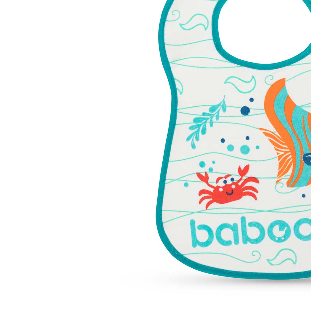 Baboo Sea Life 3+ міс. - бавовняний нагрудник на липучці