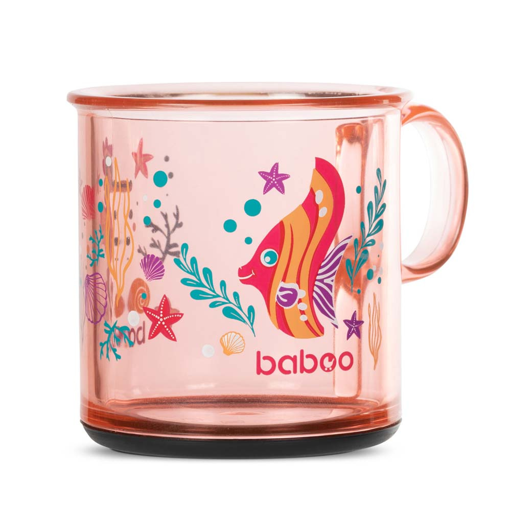 Baboo Sea Life 170 мл - чашка з нековзним дном від 12 міс. • Рожевий