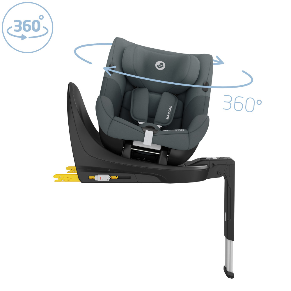 Maxi-Cosi Mica 360 S - автокресло для детей (от 3 месяцев до 4 лет, 61-105 см), ISOFIX, поворот 360° • Tonal Graphite