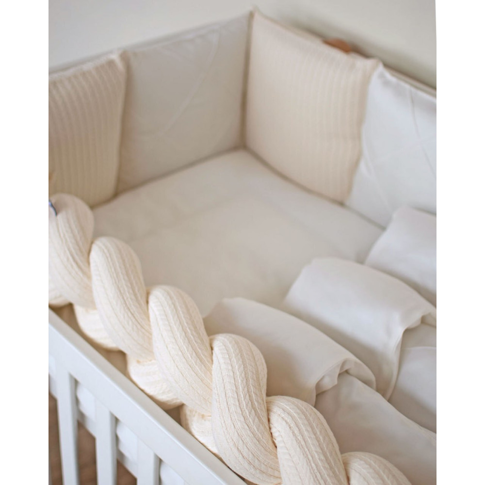 Baby Veres Постельный комплект Florence 6 предметов - комплект в кроватку с бампером-косой • Кремовый