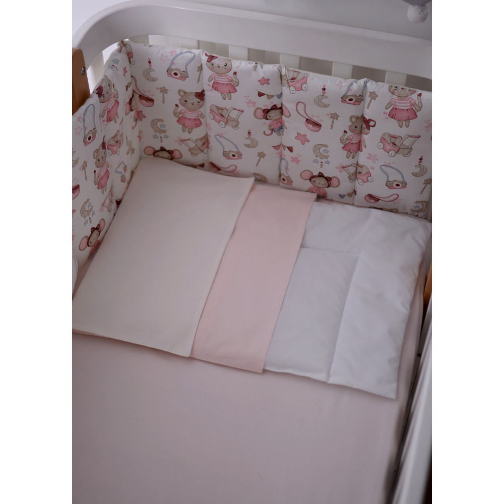 Baby Veres Постельный комплект Easy 6 предметов - комплект в кроватку новорожденного • Мишки и котики с игрушками