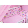 Комплект постельного белья Asik Цветные совы и горошек на розовом фоне 8 предметов (8-243)