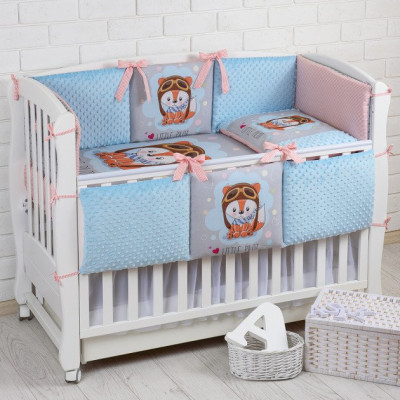 Комплект постельного белья Asik Маленький пилот с плюшем Minky 6 предметов (6-262)