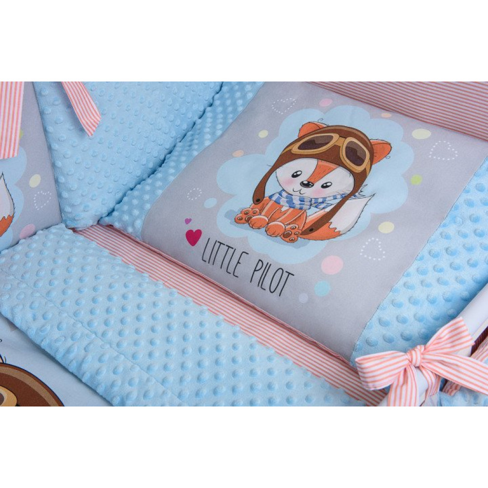 Комплект постельного белья Asik Маленький пилот с плюшем Minky 6 предметов (6-262)