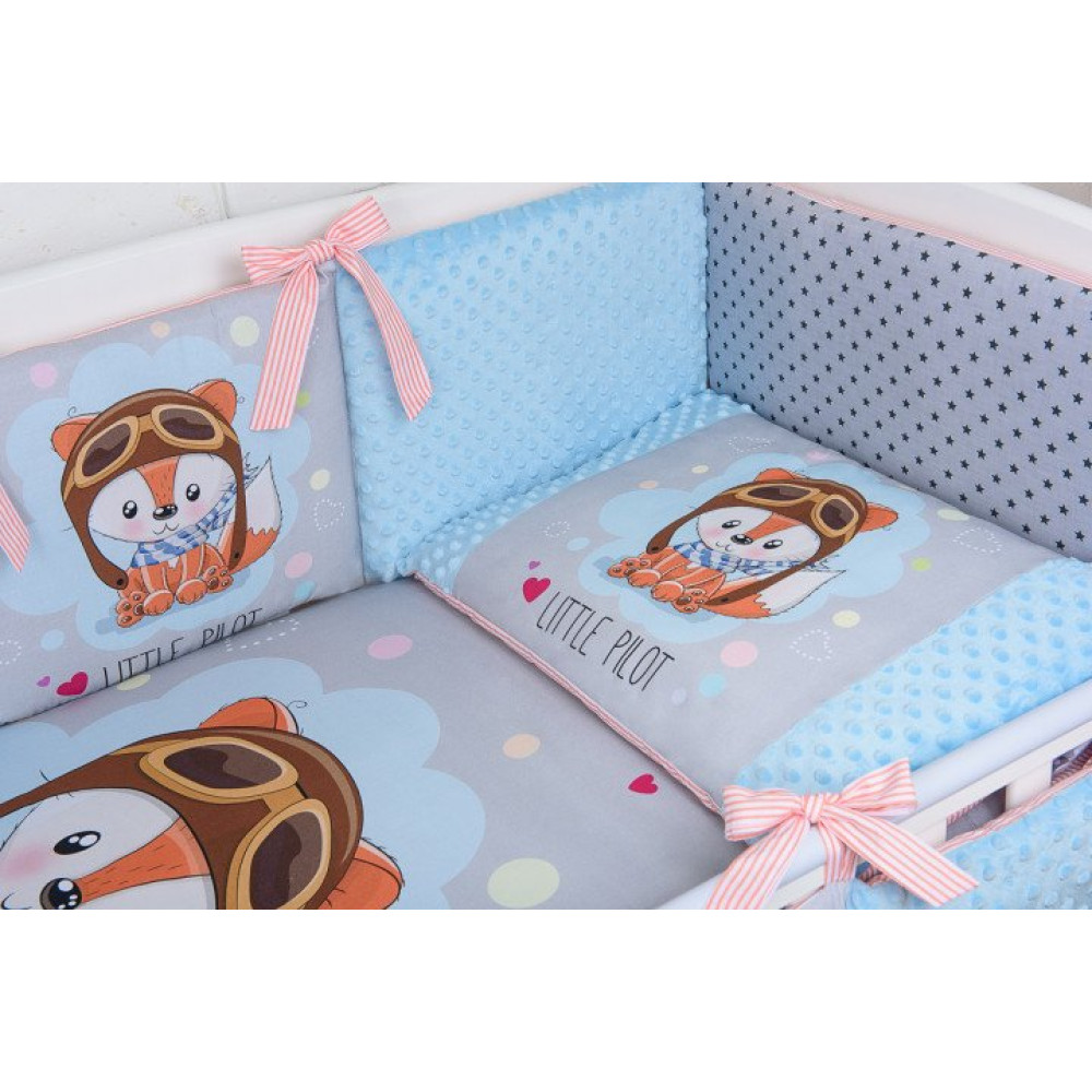 Комплект постельного белья Asik Маленький пилот с плюшем Minky 6 предметов (6-262)