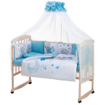 Детский комплект постельного белья Babyroom Bortiki Print-08  blue teddy