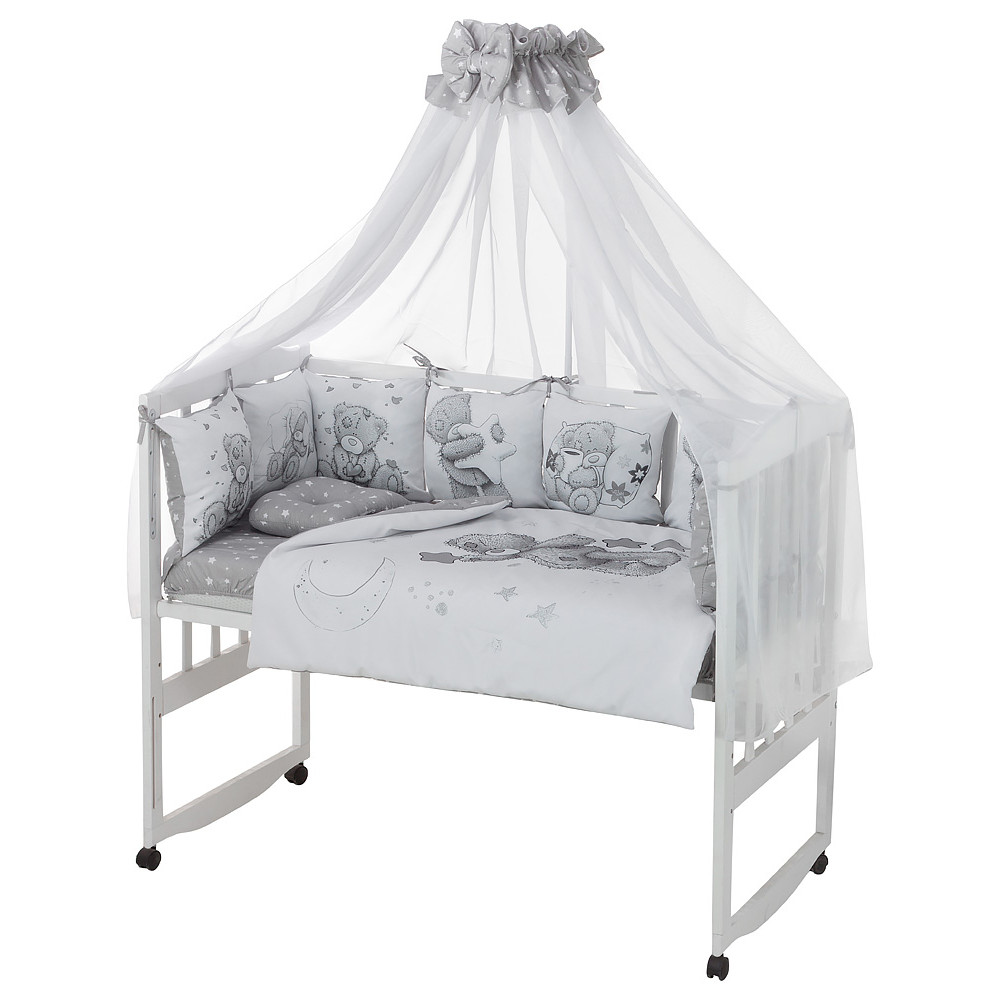 Дитячий комплект постільної білизни Babyroom Bortiki Print-08 grey teddy