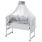 Детский комплект постельного белья Babyroom Bortiki Print-08 grey teddy