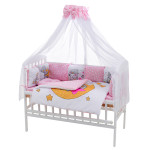 Детский комплект постельного белья Babyroom Bortiki Print-08 pink teddy