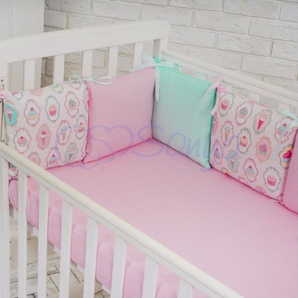 Постельный комплект Маленькая Соня Baby Design Premium Пирожные 7 предметов Постельный комплект Маленькая Соня Baby Design Premium Пирожные 7 предметов