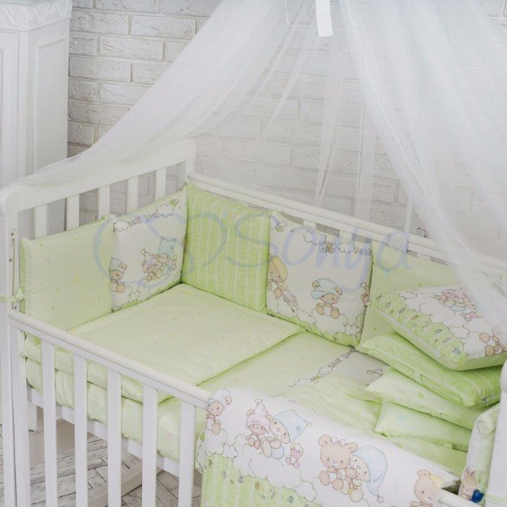 Постельный комплект Маленькая Соня Baby Design Малыши в шапочках 7 предметов